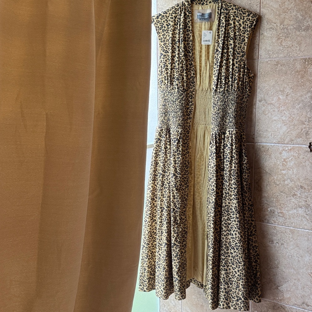 Anthropologie Leopard Print Midi Dress in Tan and Black - Picture 13 of 16
